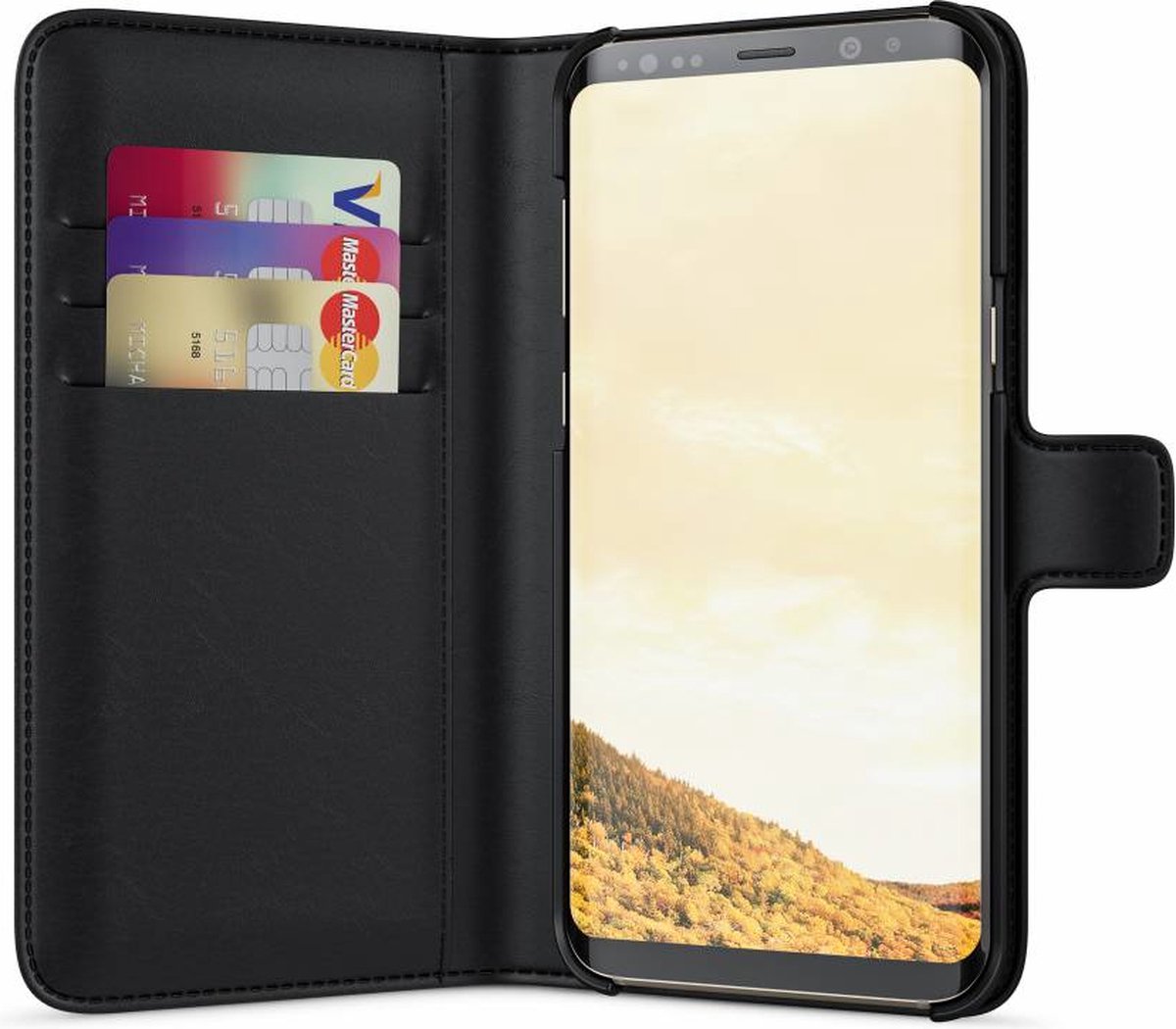 BeHello Samsung Galaxy S8+ Hoesje I 2-in-1 Wallet Case met Ruimte Voor 3 Pasjes Zwart