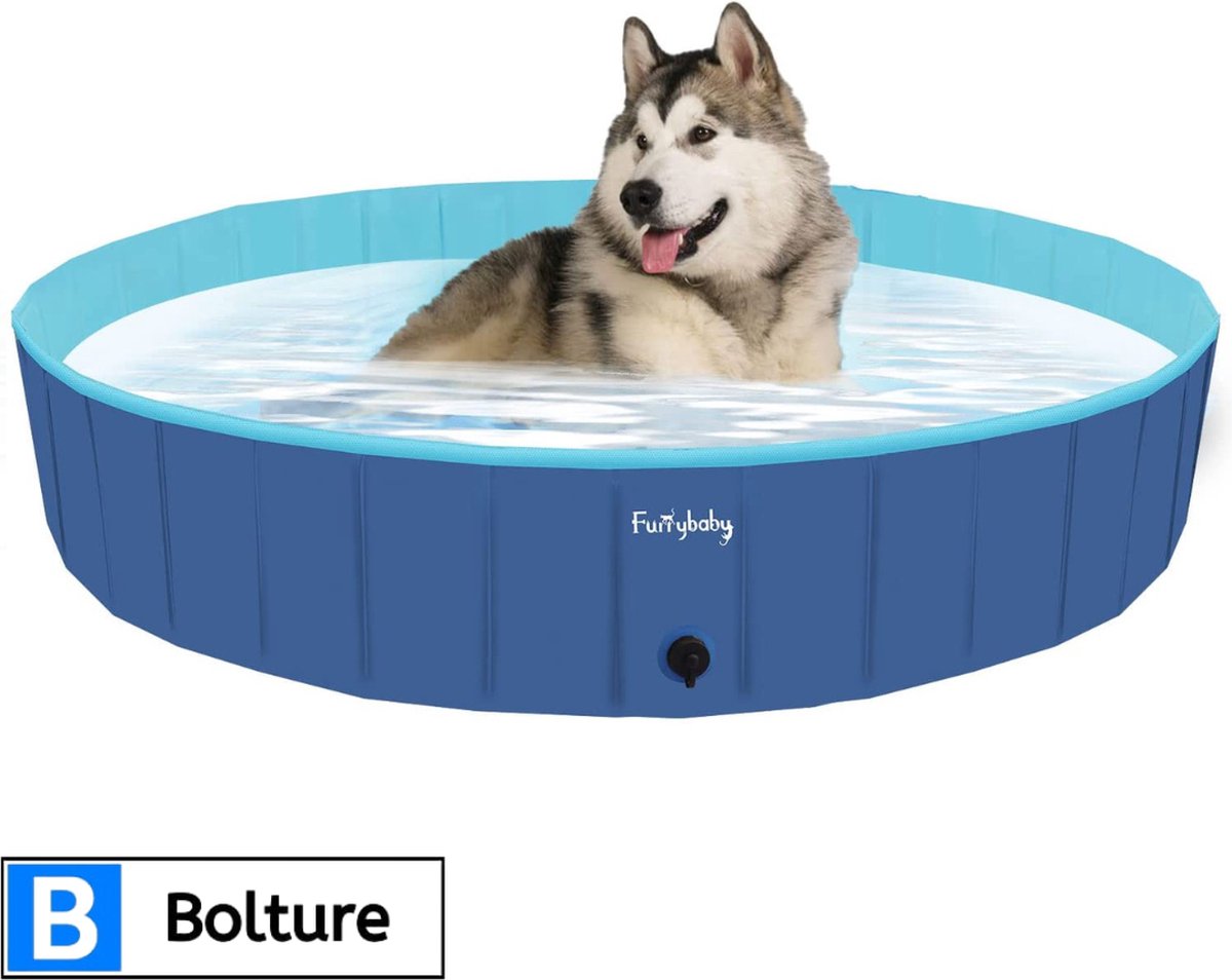 Bolture Hondenzwembad - Zwembad - Honden Speelgoed - Bad - Hond - Hondenbad - Honden Zwembad - Opvouwbaar Bad - 80 x 20 cm - Blauw