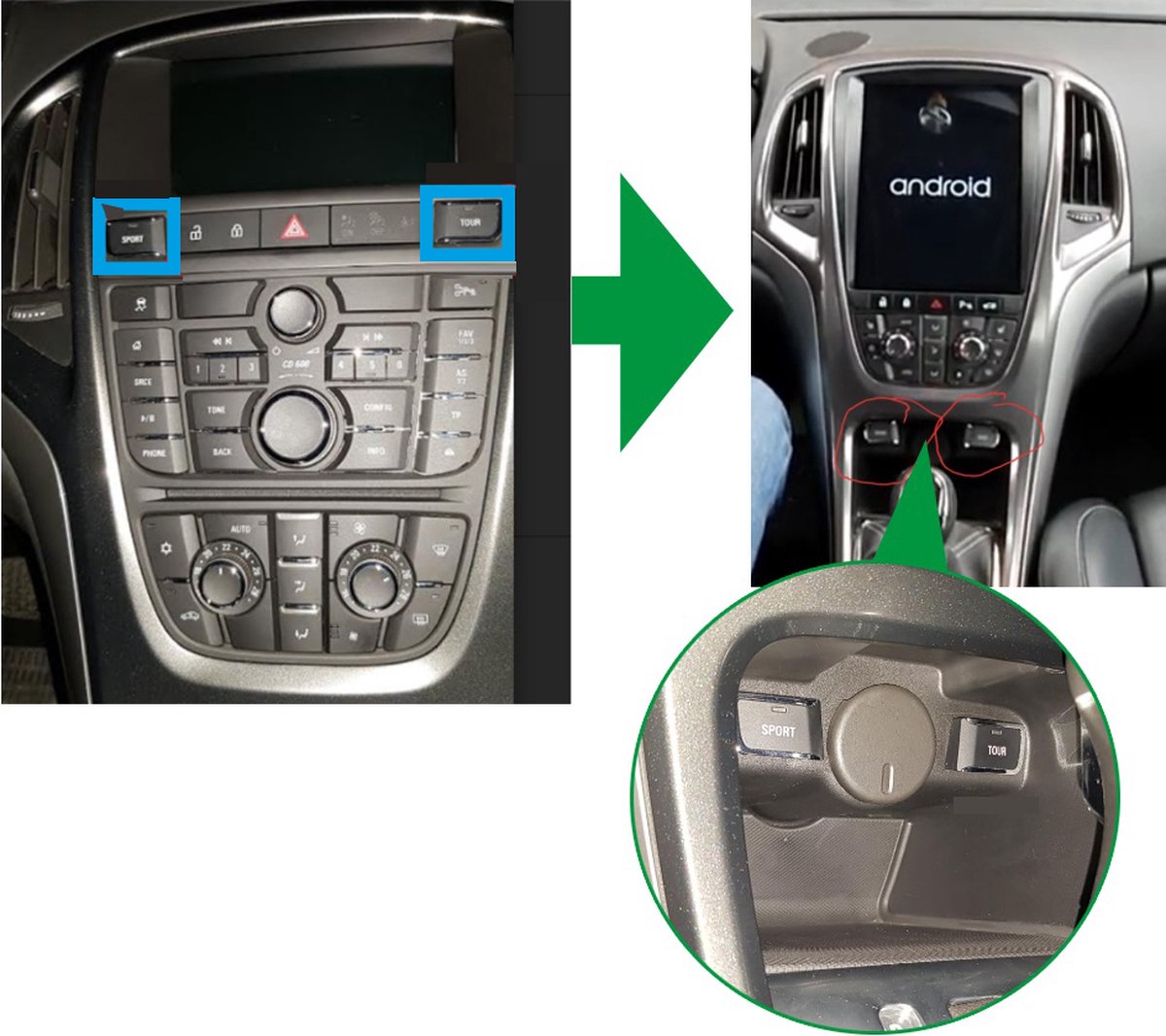 Autoradio de Navigation Opel, Android 9.0, Bluetooth et Wifi, Noir, DAB+