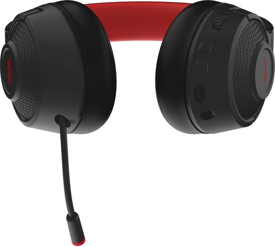 Woegel UG-01 – casque de jeu sans fil – sur l'oreille – brancher et débrancher le micro – compatible avec n'importe quel appareil – PS4, PS5 – noir-rouge