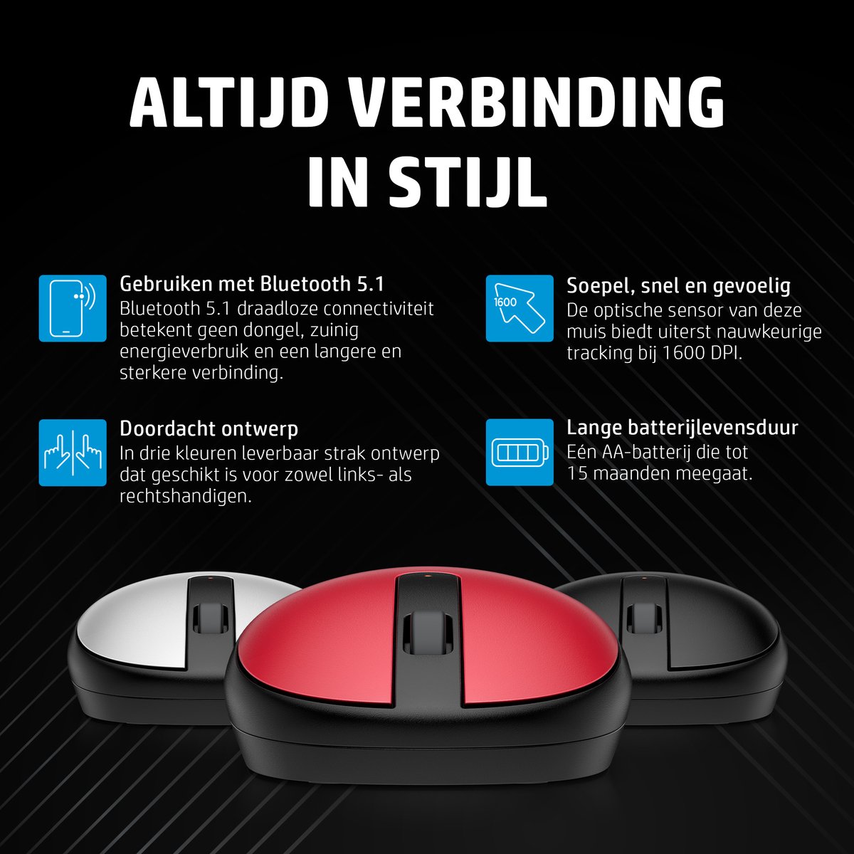 HP 240 - Draadloze muis - Bluetooth - Zilver