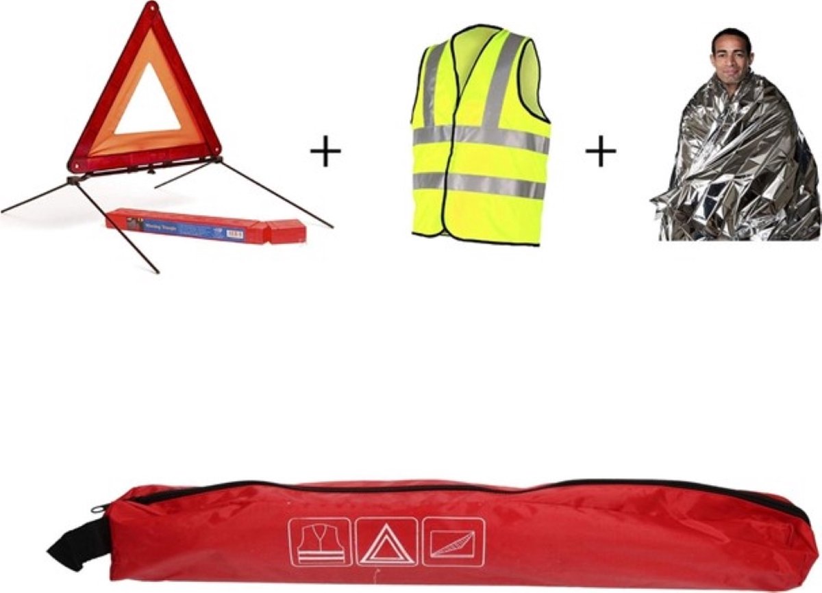 Technosafety veiligheidsvest 4x - Fluo oranje met reflectie