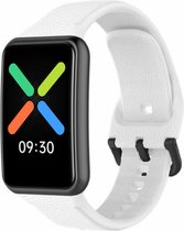Siliconen Smartwatch bandje - Geschikt voor Oppo Watch Free siliconen bandje - wit - Strap-it Horlogeband / Polsband / Armband - Watch Free