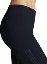 FALKE Knit Caress warm zonder patroon admend oondorchzichtig zacht comfortabel Organisch Duurzaam Katoen Wol Blauw Dames panty - Maat 36-38