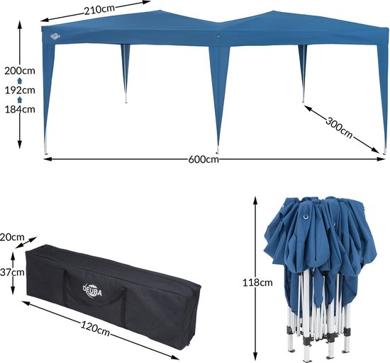 Deuba Pavllon, Deuba Partyzelt 3x6m Almhütte Apres Sk Oktoberfest Bierzelt Festzelt Pavillon 18qm Weihnachtsmarkt