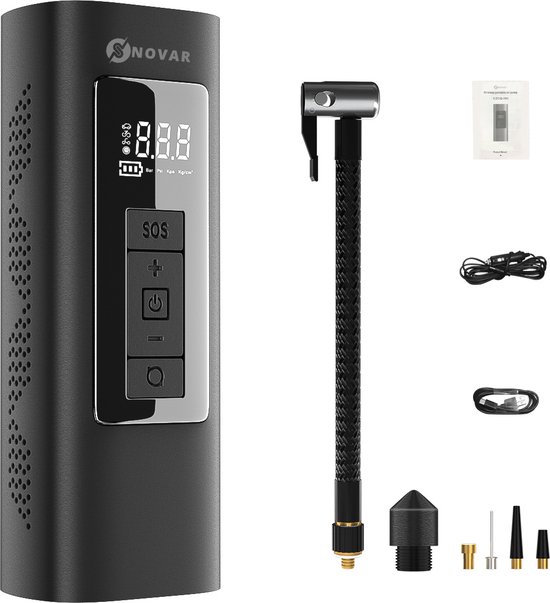 Nexvex® AirBoost Elektrische Fietspomp | Draadloze Compressor Bandenpomp Zwart Nexvex® AirBoost Elektrische Fietspomp | Draadloze Compressor Bandenpomp Zwart
