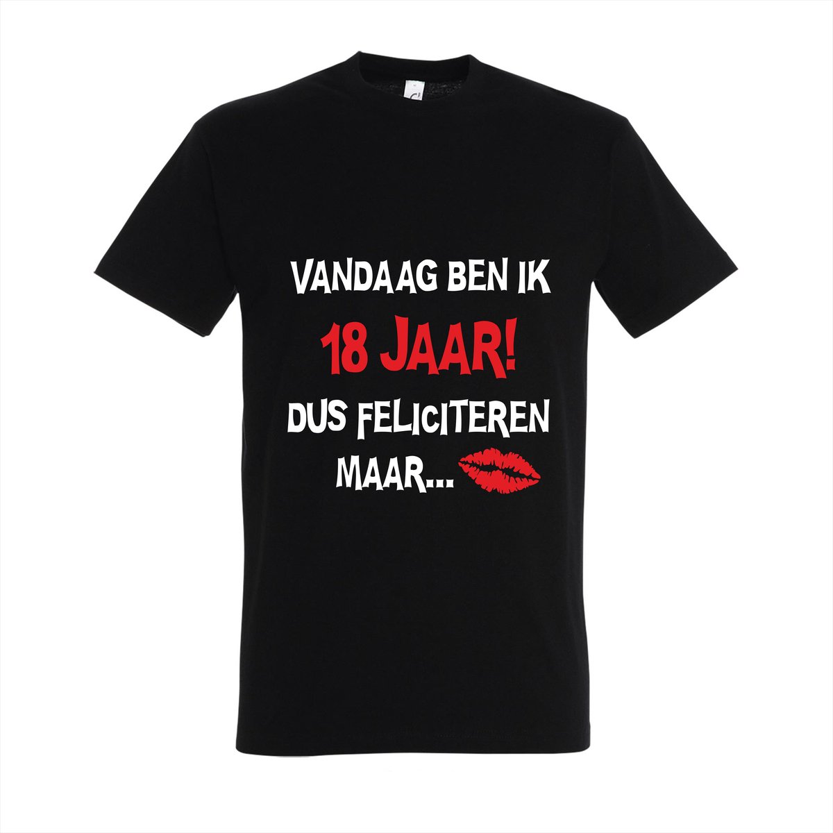 18 Jaar Verjaardag Cadeau - T-shirt Vandaag ben ik 18 jaar dus feliciteren maar | M | Zwart