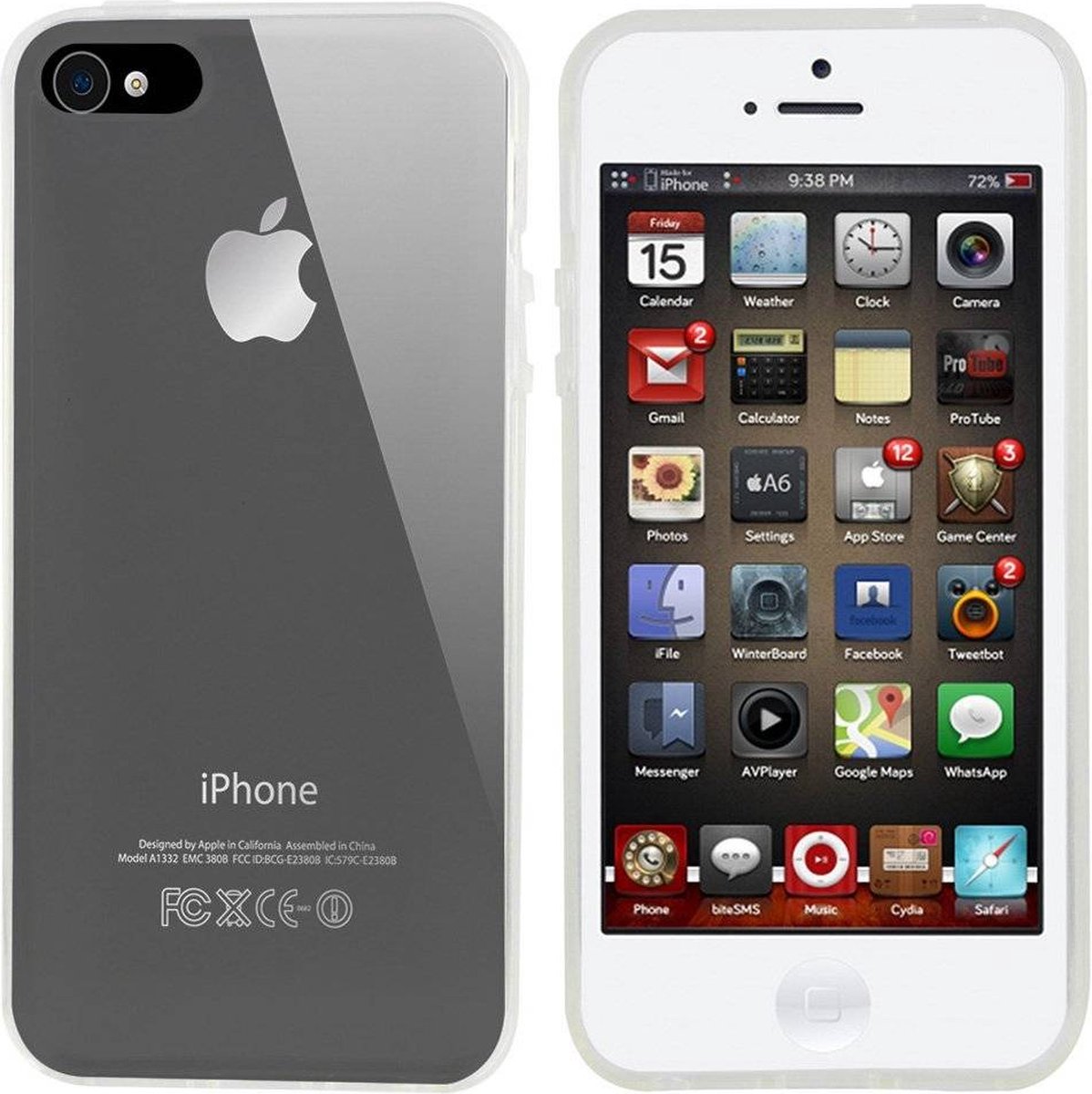 Shock Proof Case - Telefoonhoesje - Doorzichtig Hoesje voor Apple iPhone 4/4S - Transparant Wit