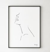 Amstractly Cherish Me Now Poster - Poster Line Art - Wanddecoratie - Vrouw - Minimalistische Poster - 30x40 cm - Handgemaakt - Woonkamer Decoratie - Slaapkamer Decoratie