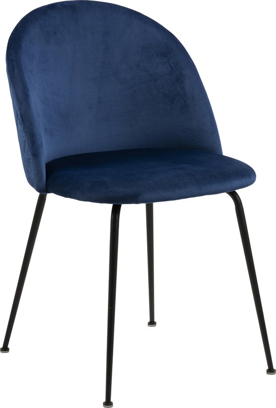 Bendt Eetkamerstoel 'May' Velvet, kleur Donkerblauw