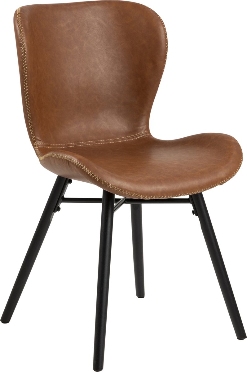 Bendt Eetkamerstoel 'Olle' PU, kleur Cognac