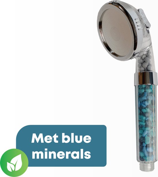 Ionische douchekop Waterbesparend Krachtige Regendouche Verhoogde Waterdruk Blauw