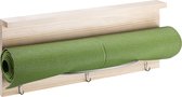 Navaris houten houder voor yogamat - 60 x 24,5 cm -Multifunctioneel, decoratief ophangrek - Van dennenhout