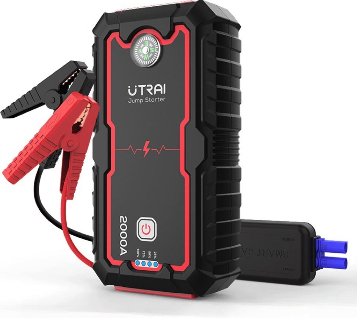 Acculader 2000A met Startkabels & Opbergtas 22000 mAh Zwart/Rood