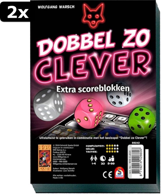 Afbeelding van het spel 2x Clever Scoreblokken Dobbel zo Clever twee stuks