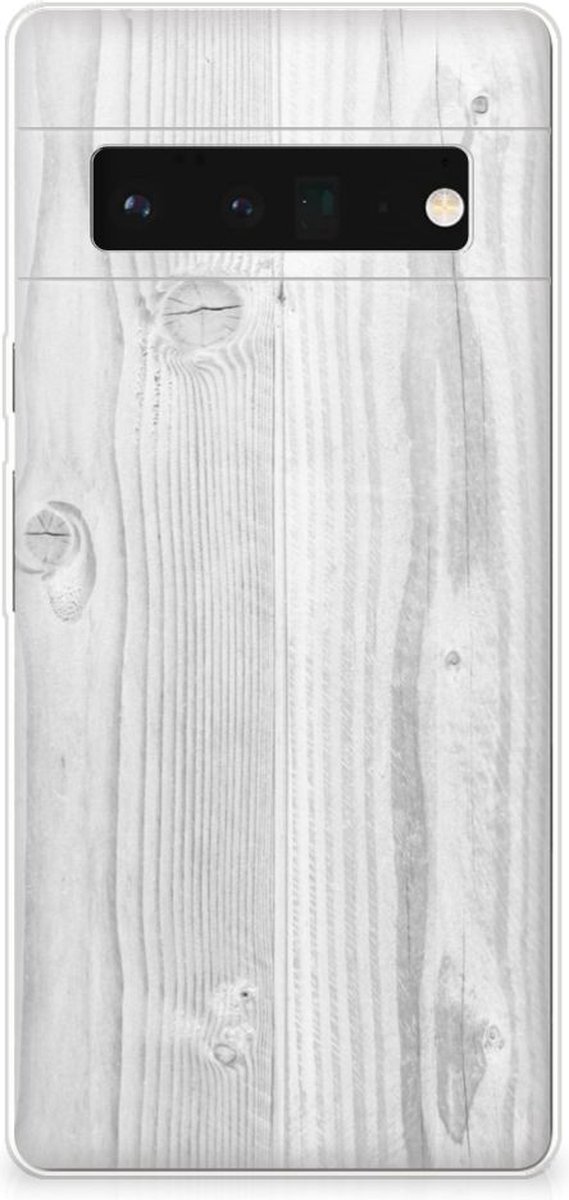 Google Pixel 6 Pro Bumper Hoesje White Wood