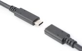 Digitus USB-kabel USB 2.0 USB-C stekker, USB-C bus 2.00 m Zwart Flexibel, Folie afscherming, Afscherming gevlochten AK-