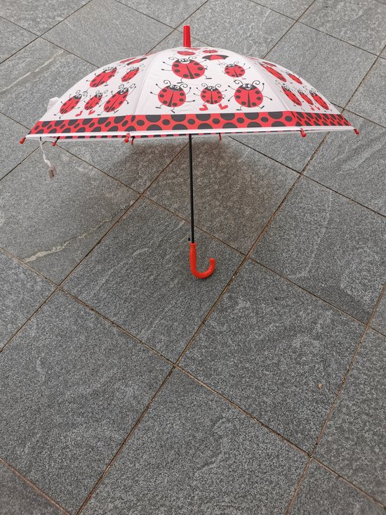 kinderparaplu Ø96 cm rood met lieveheersbeestjes