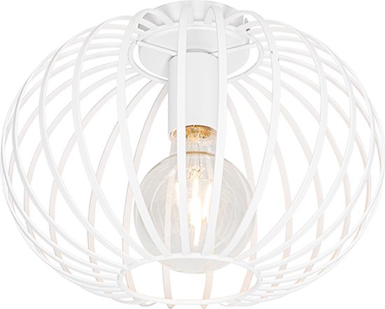 QAZQA johanna - Design Plafondlamp - 1 lichts - Ø 30 cm - Wit - Woonkamer | Slaapkamer | Keuken