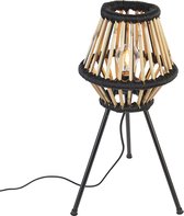QAZQA evalin - Oosterse Tafellamp - 1 lichts - H 60 cm - Zwart - Woonkamer | Slaapkamer | Keuken