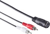 S-Impuls DIN 5 broches (f) - Adaptateur audio RCA stéréo 2RCA (m) (enregistrement) / noir - 0, 20 mètres