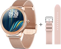 Darenci Smartwatch Flair Pro  - Smartwatch dames -Smartwatch heren -Activity Tracker- Touchscreen -Bluetooth bellen -Met extra bandje -Horloge -Stappenteller -Bloeddrukmeter -Verbrande calorieën -Zuurstofmeter -Spatwaterdicht -Roségoud/Roze