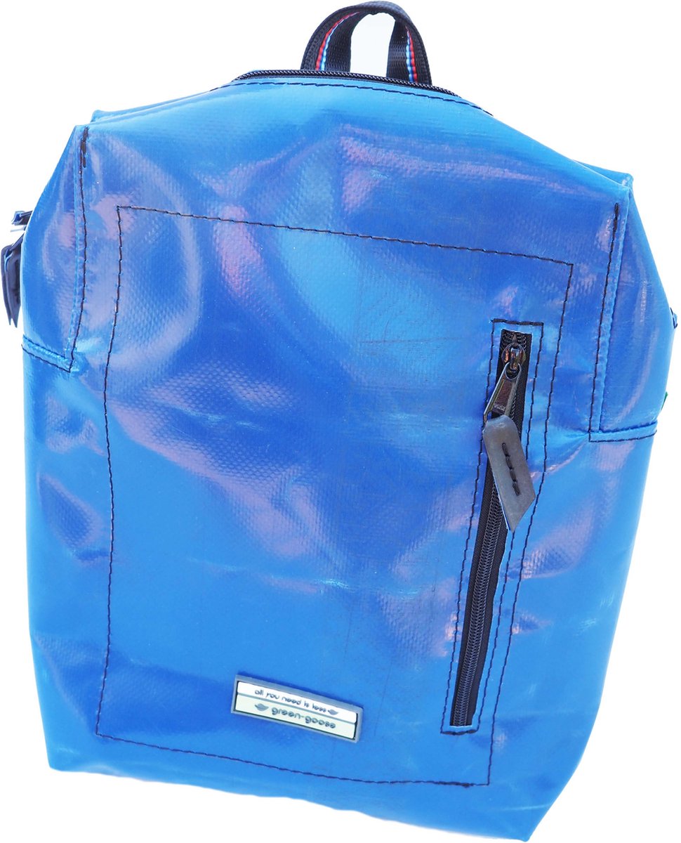 green-goose® Kinder Rugzak Silnice | Blauw | Backpack Rugtas van Upcycled Vrachtwagenzeil | Stevig en Duurzaam | 23x33x8cm | Gerecycled Materiaal uit Europa