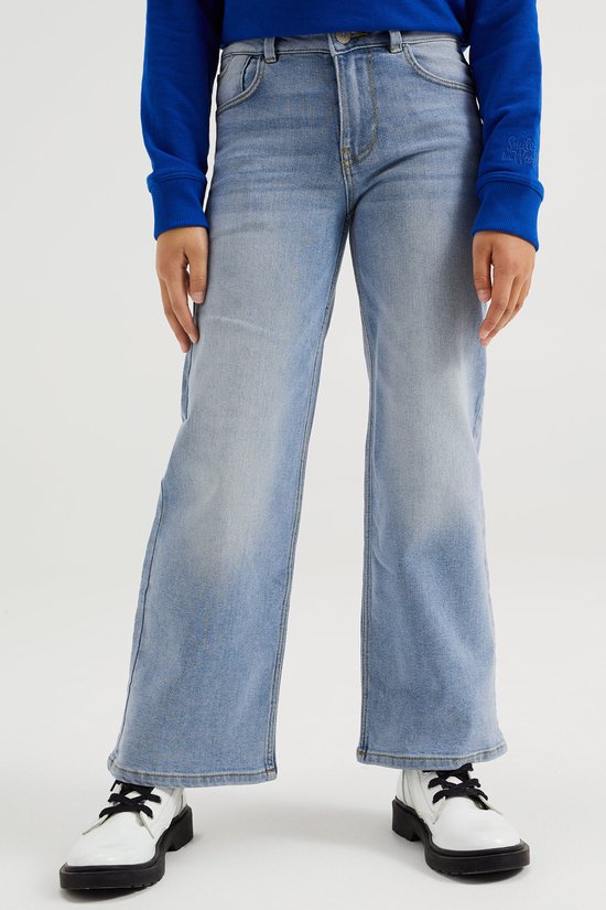 WE Fashion Meisjes wide leg jeans met stretch