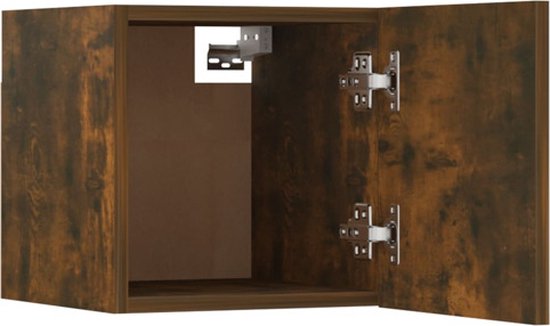 vidaXL Bijzettafel 50x50x35 cm bewerkt hout oud houtkleurig, bank, lamp, accent voor woonkamer