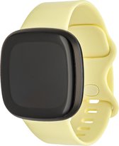 Bandje Voor Fitbit Versa 3 / Sense Sport Band - Geel - Maat: ML - Horlogebandje, Armband