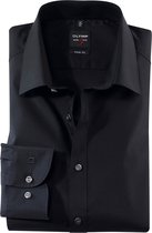 OLYMP Level 5 body fit overhemd - popeline - zwart - Strijkvriendelijk - Boordmaat: 46