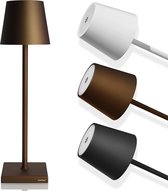 Tafellamp , Bedlamp, oplaadbare LED tafellamp in bruin slaapkamer, Bureau Tafellamp , Leeslamp-   Energieklasse A+++
