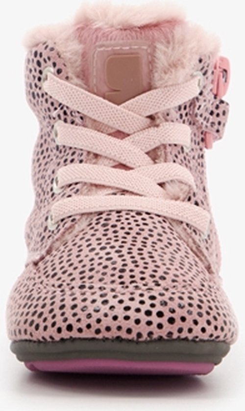 Groot gevoerde leren babyschoenen met stippen - Roze - Maat 18 - Echt leer  - | bol.com