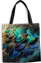 Sac bandoulière - Sac de plage - Shopper Ressorts - Blauw - Vert - 45x45 cm - Sac en coton