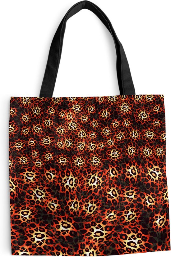 Sac Bandoulière - Sac De Plage - Shopper Léopard - Motifs - Oranje - 40x40 cm - Sac Coton