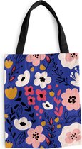 Sac Bandoulière - Sac Plage - Shopper Fleurs - Feuilles - Motifs - 40x50 cm - Sac Coton