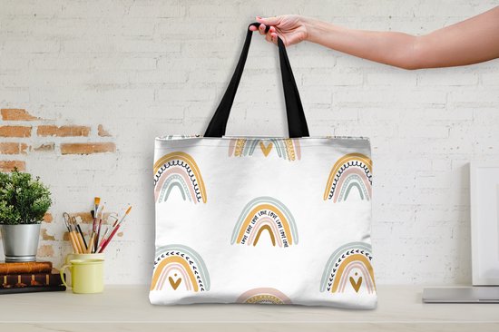 Sac bandoulière - Sac de plage - Shopper Filles - Design - Arc-en-ciel - Enfant - 50x40 cm - Sac en coton