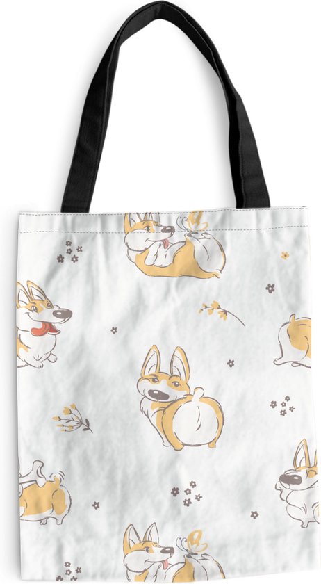 Sac Bandoulière - Sac De Plage - Motif Shopper - Corgi - Chien - 40x50 cm - Sac Coton