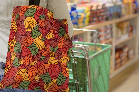 MuchoWow® Sac bandoulière - Sac de plage - Big Shopper - Sac shopping - Abstrait - Boho - Motifs - Automne - 40x50 cm - Sac en coton