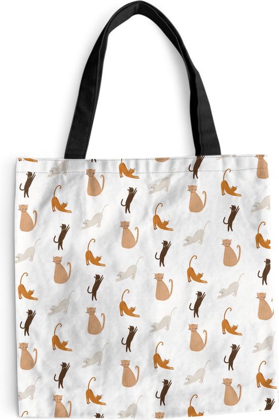 MuchoWow® Schoudertas - Strandtas - Big Shopper - Boodschappentas - Huisdieren - Kleuren - Patronen - 45x45 cm - Katoenen tas