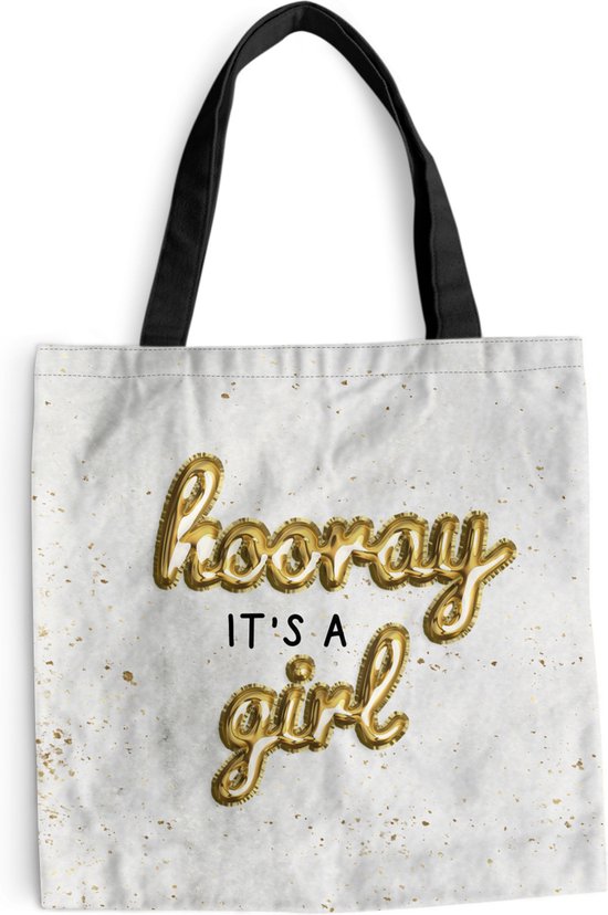 Schoudertas Strandtas Shopper Spreuken Hooray Its A Girl Spreuken Meisje 