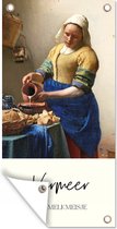 Tuinposter Kunst - Melkmeisje - Vermeer - 30x60 cm - Tuindoek - Buitenposter
