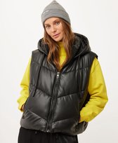 Mexx PU Hooded Bodywarmer - Zwart - Femme - Veste - Taille L