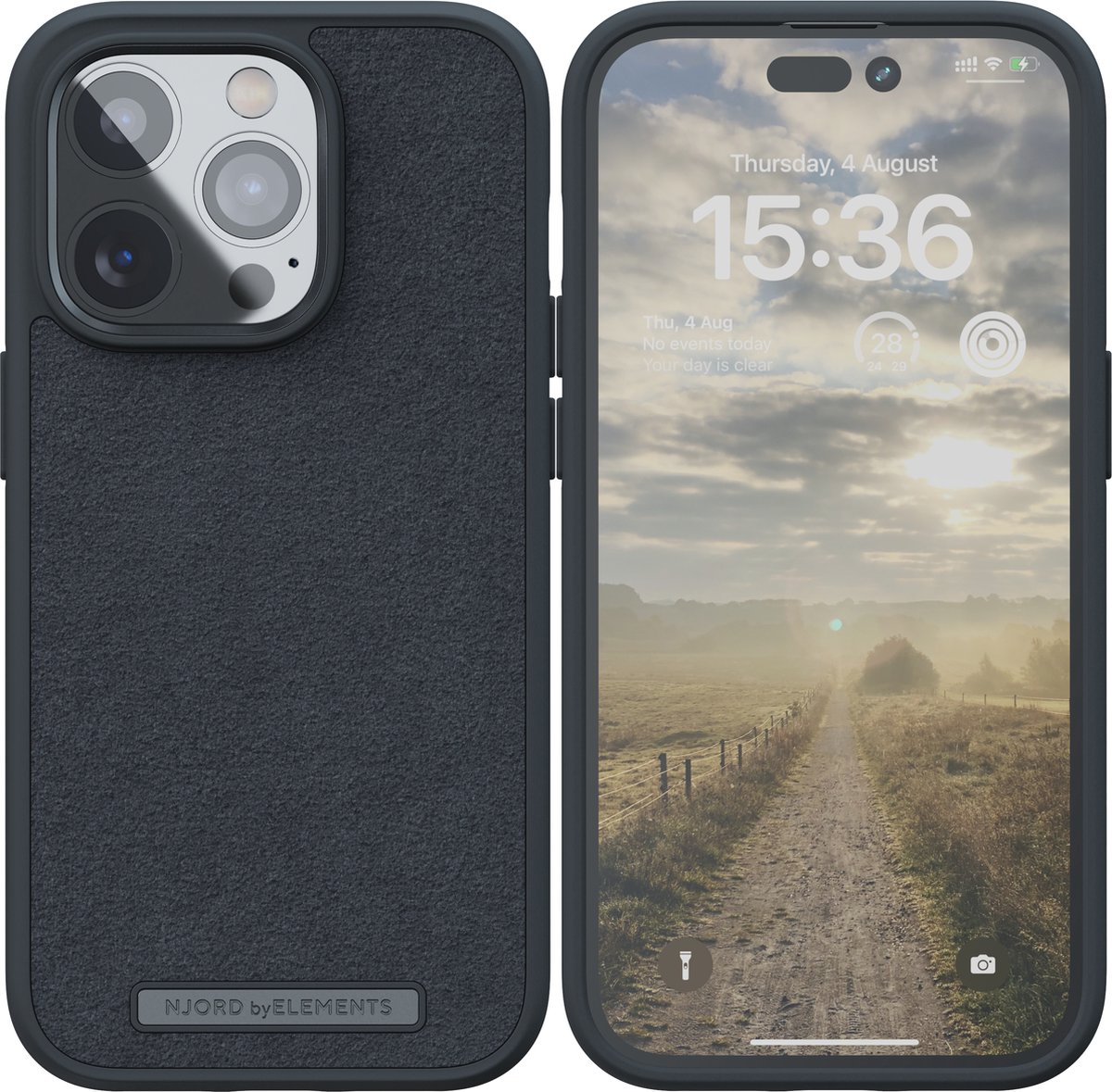 Njord byELEMENTS iPhone 14 Pro hoesje - Comfort+ Cover Telefoonhoesje - Zwart