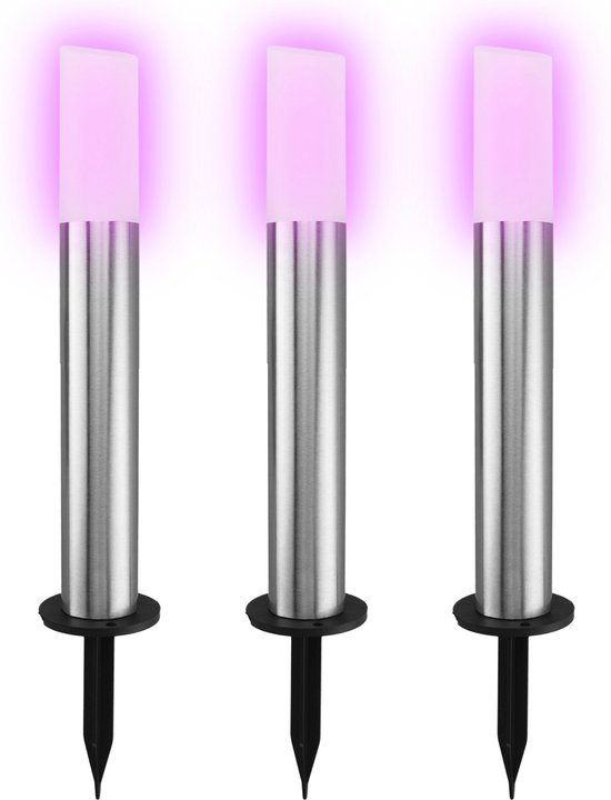 Ledvion Smart Staande Buitenlamp, RGB, 3000K, IP44, Grijs, Smart Lamp, Paalverlichting, Verlichting, Tuinverlichting, Sokkellamp
