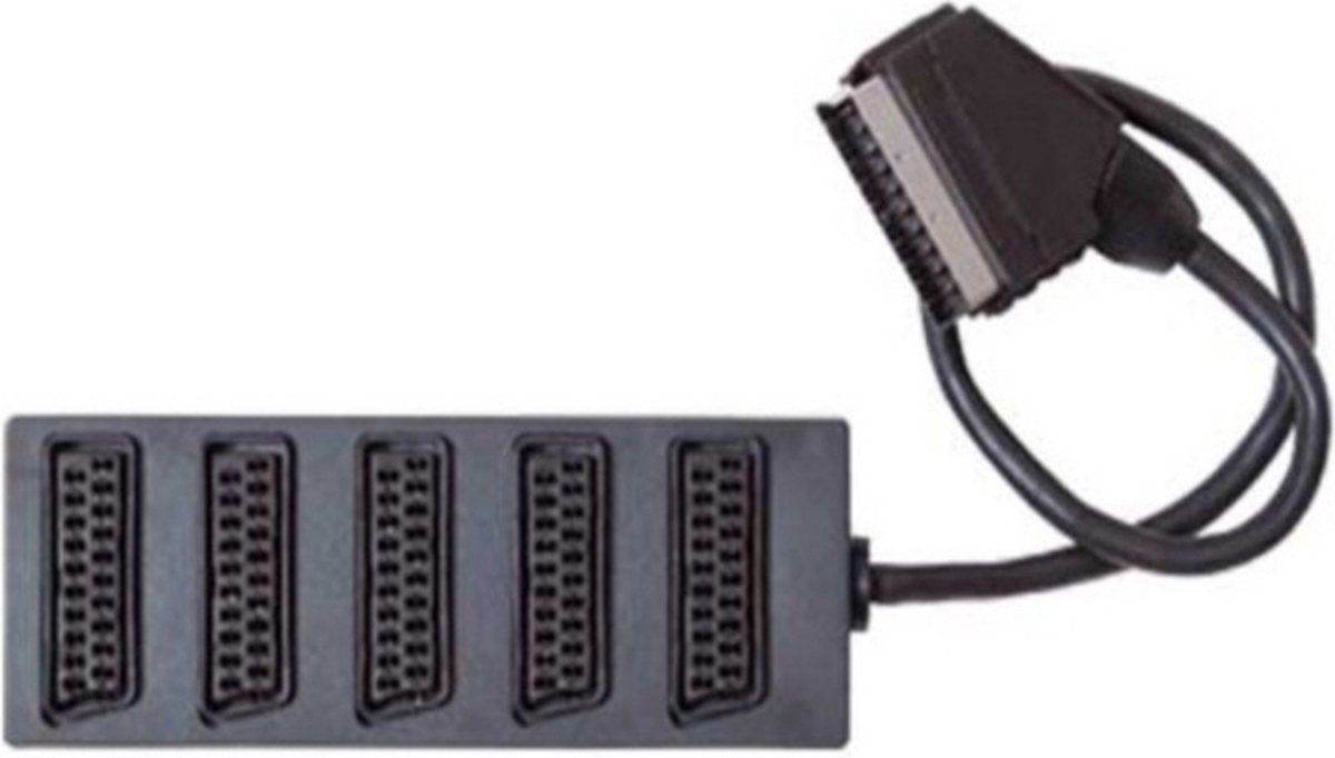 Scart verdeelbox met 5 aansluitingen / zwart - 0,40 meter - Electrovision