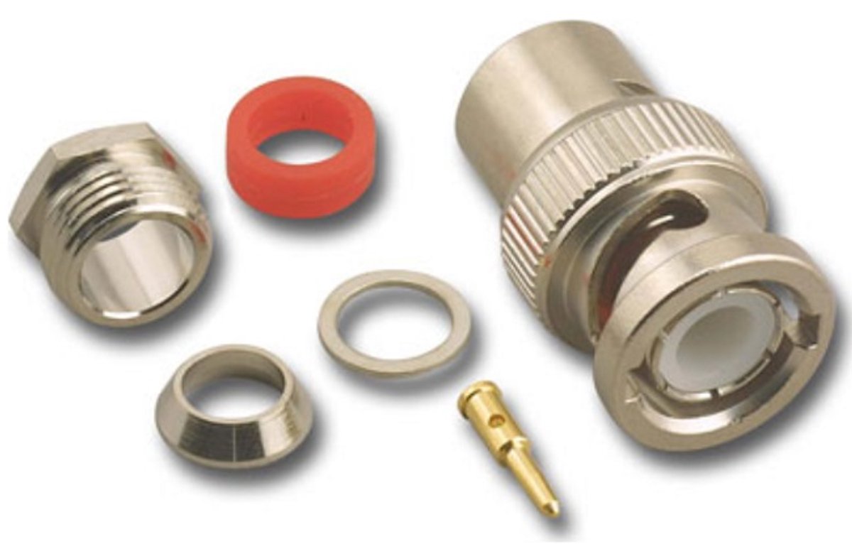 BNC (m) soldeerbare connector 50 Ohm voor 6,5mm kabel