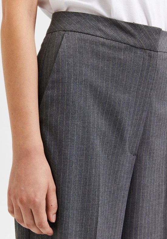Selected Femme Pantalon large à fines rayures Grijs | bol.com