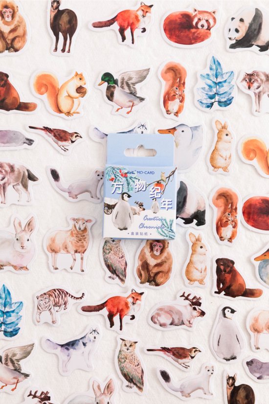Bullet Journal Stickers – Planner Agenda Stickers – 46 Stuks – Winter – Dieren – Scrapbook stickers – Laptop stickers – Telefoon stickers – Bujo stickers – Stickers volwassenen en kinderen