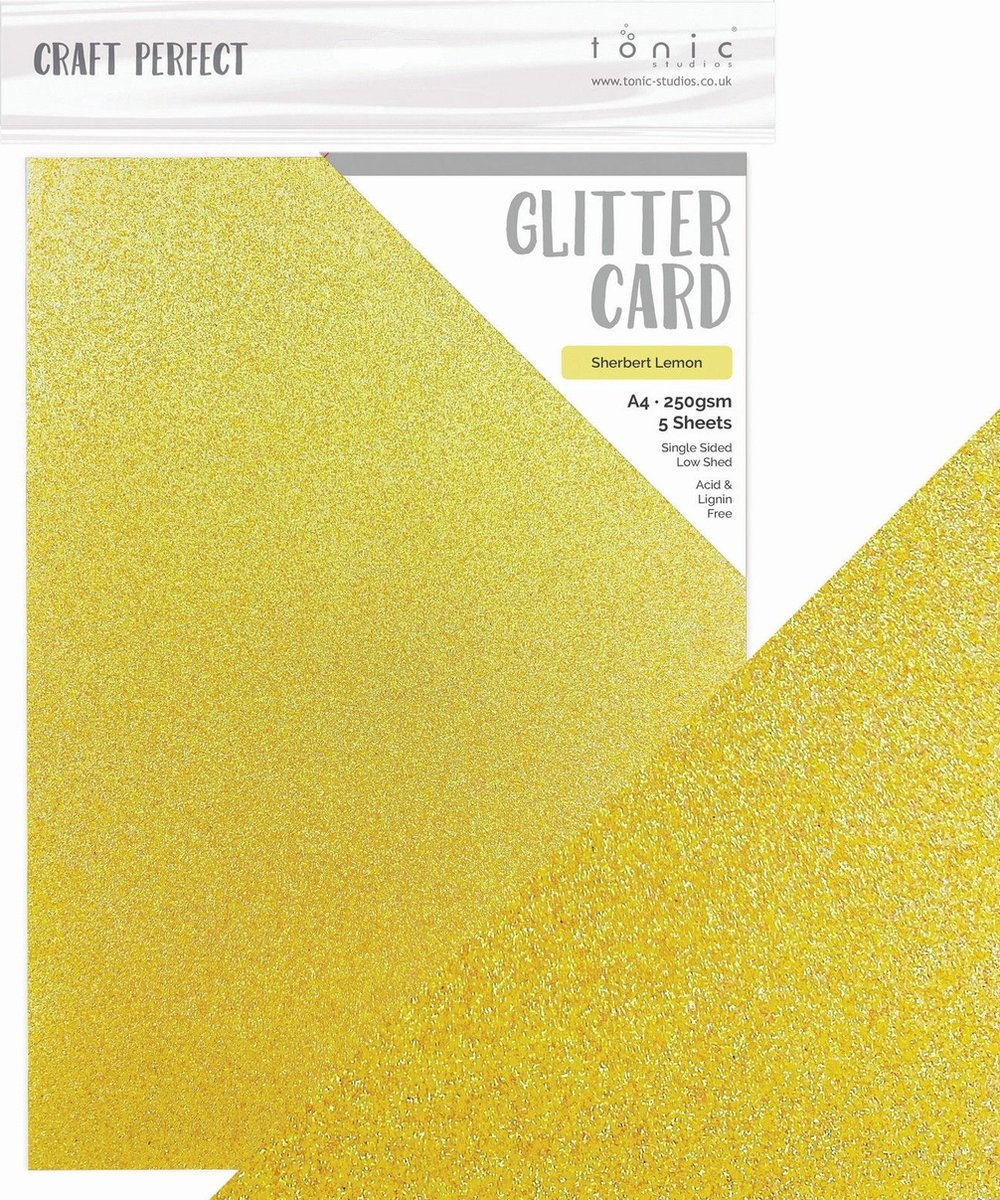 Craft Perfect Spring Meadow Glitter Card Sherbert Lemon